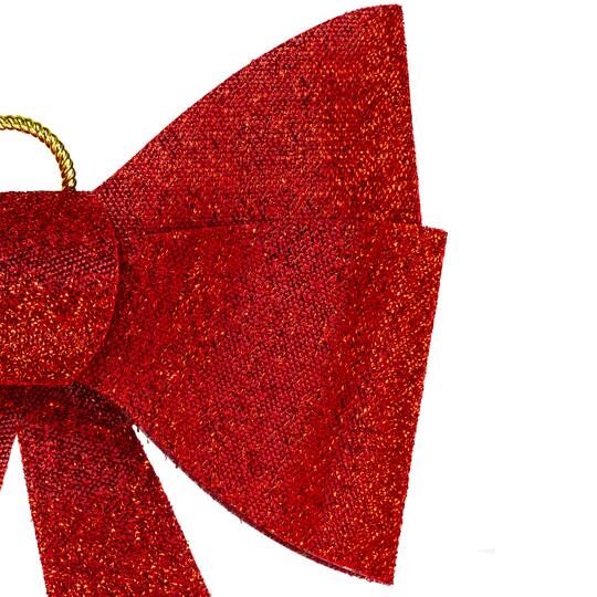 23" LED Red Tinsel Bow Christmas Decoration